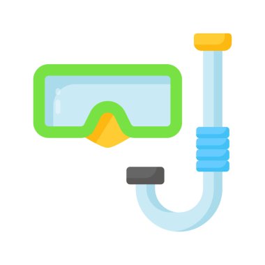 Şnorkel maskesinin modern tarzda güzel tasarım vektörü, simgeyi kullanması kolay