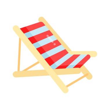 Sunbed 'in vektörünü kullanması kolay, modern tarzda düzenlenebilir bir güverte sandalyesi simgesi