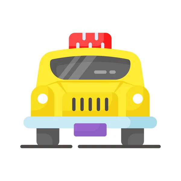 Ikon Taxi Trendig Stil Lokal Transport Bil — Stock vektor