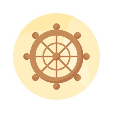 Modern tarzda güzel tasarlanmış gemi tekerleği, simge kullanmaya hazır