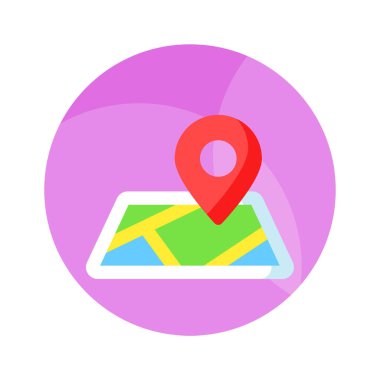 Konum işaretçili bir grafik, harita konumunun moda simgesi