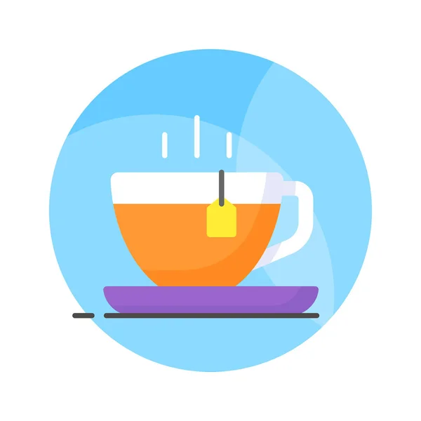 Hot Tea Cup Vector Icon Design Hot Beverage Concept — Archivo Imágenes Vectoriales