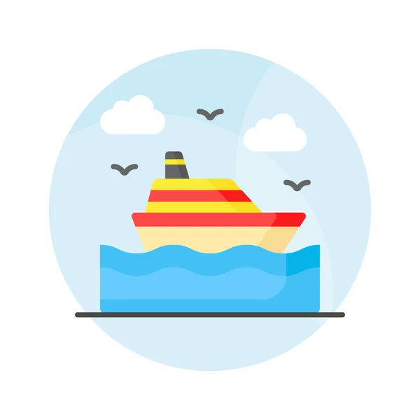 Motoryachten Vektor Design Boot Für Seefahrt Ikone Luxusschiff Für Reise — Stockvektor