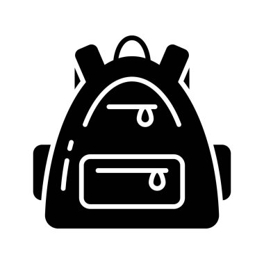 Seyahat sırt çantası vektör tasarımı, yürüyüş çantası simgesi web, mobil ve tüm sunum projelerinde kullanılması kolay