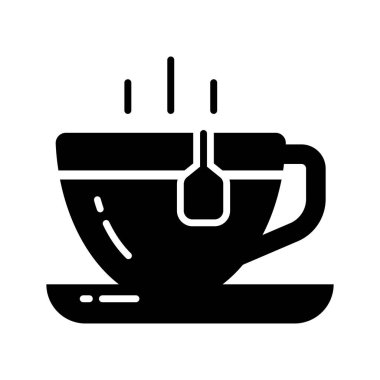 A hot tea cup vector icon design, hot beverage concept