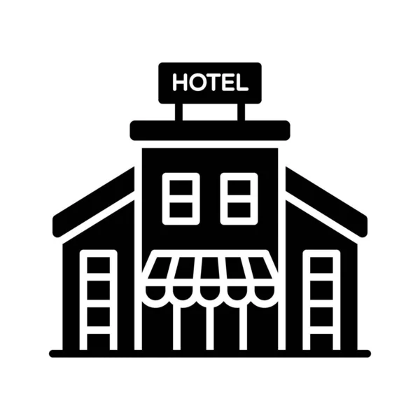 Icono Bellamente Diseñado Del Hotel Vector Estilo Moderno Del Edificio — Archivo Imágenes Vectoriales