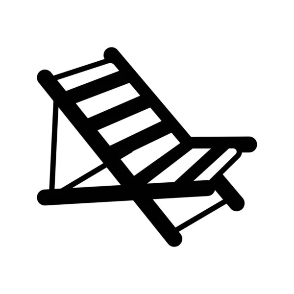 Sunbed Vektörünü Kullanması Kolay Modern Tarzda Düzenlenebilir Bir Güverte Sandalyesi — Stok Vektör
