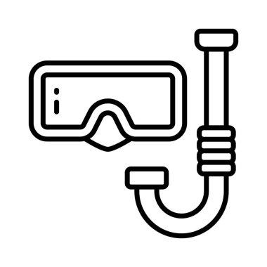 Şnorkel maskesinin modern tarzda güzel tasarım vektörü, simgeyi kullanması kolay