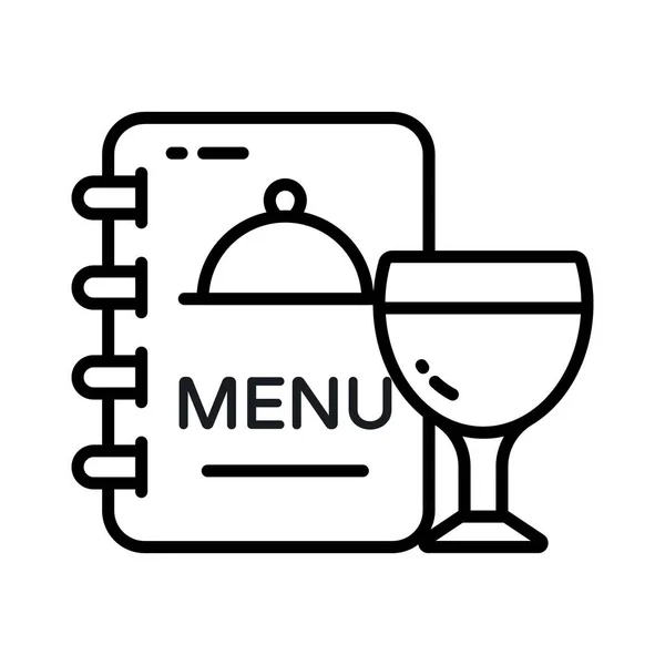 Menu Card Glass Drink Showing Concept Icon Hotel Menu Card — Stock Vector