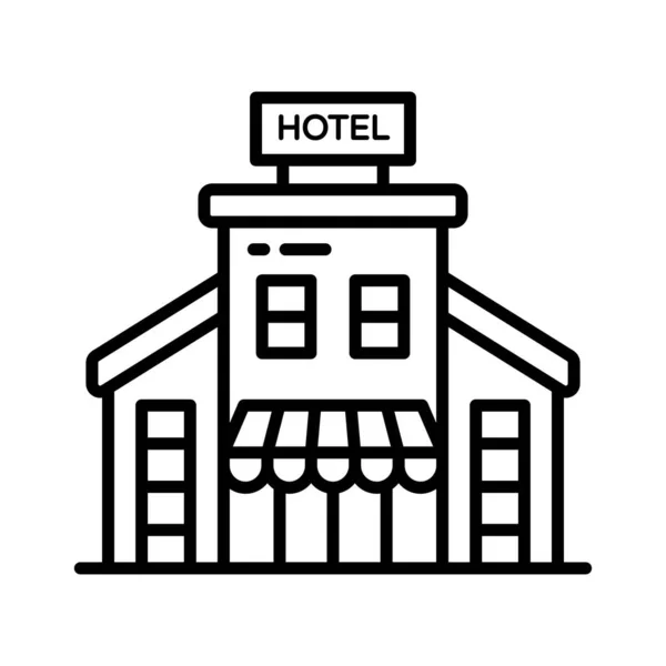 Красиво Оформленный Иконка Отеля Современный Вектор Стиля Здания Отеля Настраиваемый — стоковый вектор
