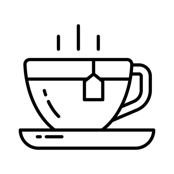 Hot Tea Cup Vector Icon Design Hot Beverage Concept — Vector de stock