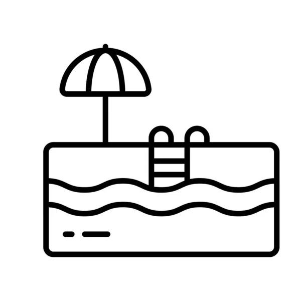 游泳池的视觉吸引力矢量 可编辑的膝上型游泳池概念 — 图库矢量图片