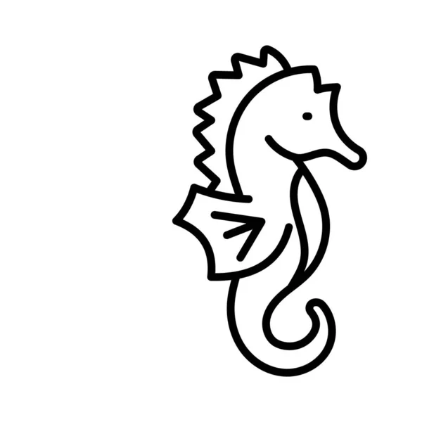 Personalisierbarer Vektor Von Seepferdchen Trendigen Stil Hippocampus Marine Fish Icon — Stockvektor