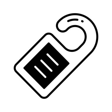 Do not disturb tag vector in trendy style, hotel door hanger