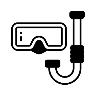 Şnorkel maskesinin modern tarzda güzel tasarım vektörü, simgeyi kullanması kolay