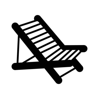 Sunbed 'in vektörünü kullanması kolay, modern tarzda düzenlenebilir bir güverte sandalyesi simgesi