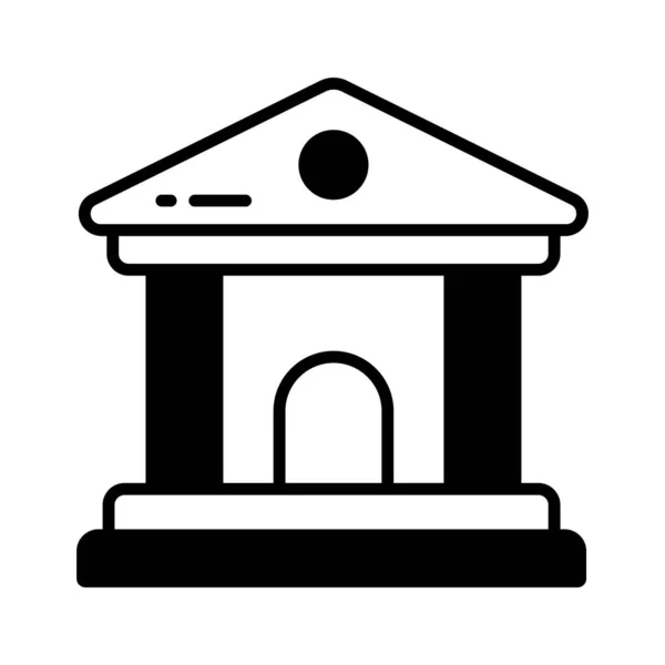 Ikona Budynku Banku Nowoczesnym Stylu Łatwy Obsłudze Wektor Premium Design — Wektor stockowy