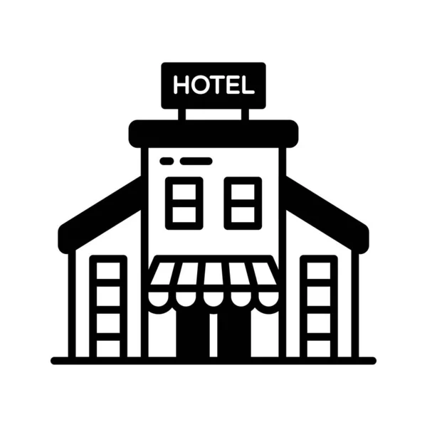 Ícone Lindamente Projetado Hotel Vetor Estilo Moderno Edifício Hotel Personalizável —  Vetores de Stock