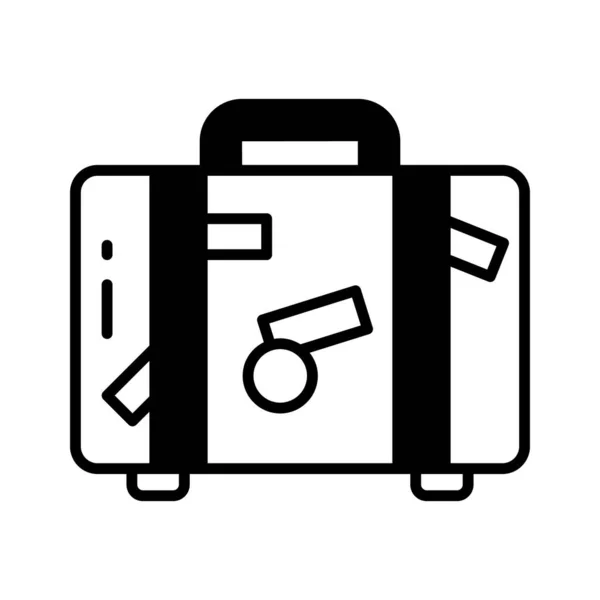 慎重に細工されたアイコンデザインの荷物バッグでトレンディーなスタイル 旅行手荷物ベクトルデザイン スーツケースアイコン — ストックベクタ