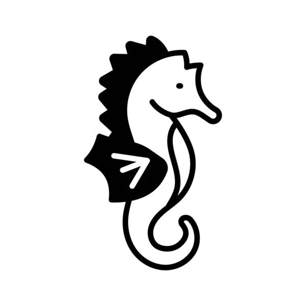 Настроюваний Вектор Морського Коня Модному Стилі Значок Морської Риби Гіппокампус — стоковий вектор