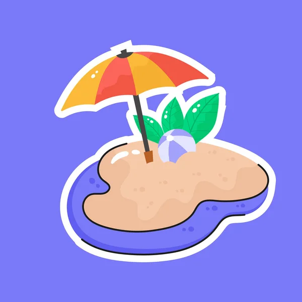 Carefully Crafted Vector Beach Umbrella Icon Beach — Stock Vector