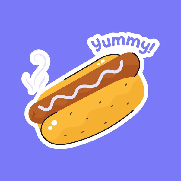 Hot Dog Hamburger Vector Design Icona Disegnata Mano Fast Food — Vettoriale Stock