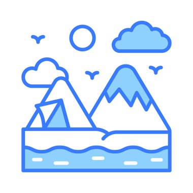 Kamp için göz rahatlatıcı bir vektör tasarımı, simge kullanmaya hazır