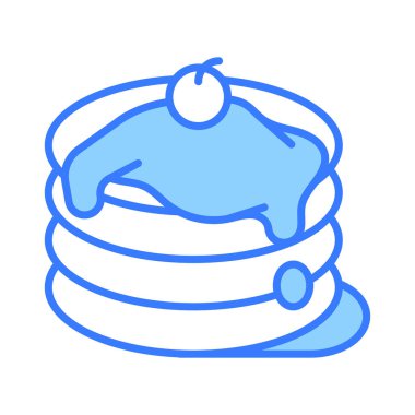 Erimiş tereyağı ve kirazlı krep birinci sınıf vektörü.