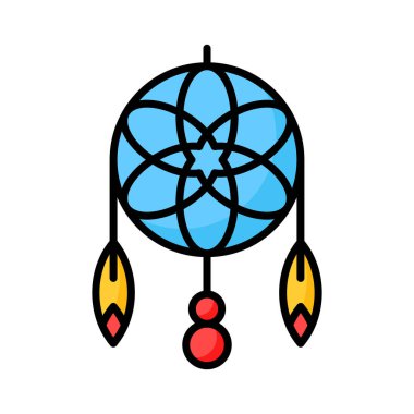 Söğüt çemberinin el yapımı vektörü, rüya yakalayıcının moda tasarım simgesi