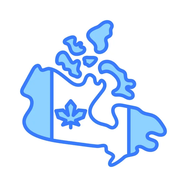 Increíble Vector Mapa Canadiense Estilo Moderno Listo Para Usar Icono — Archivo Imágenes Vectoriales