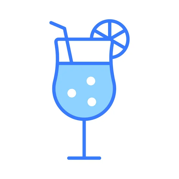 Ett Glas Färsk Dryck Med Citron Visar Konceptet Ikon Cocktail — Stock vektor