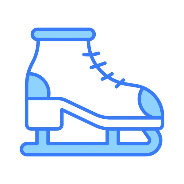 Ícone Editável Sapato Patinação Gelo Estilo Moderno Botas Esqui Neve — Vetor de Stock