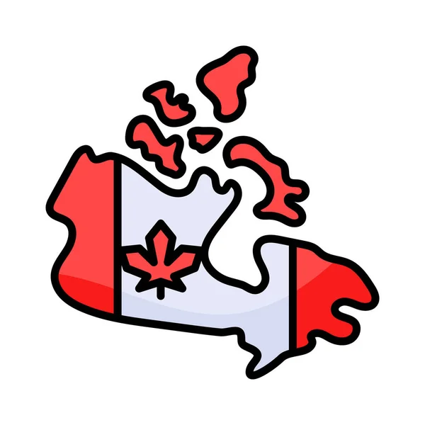 Modern Tarzda Kanada Haritasının Inanılmaz Bir Vektörü Simge Kullanmaya Hazır — Stok Vektör