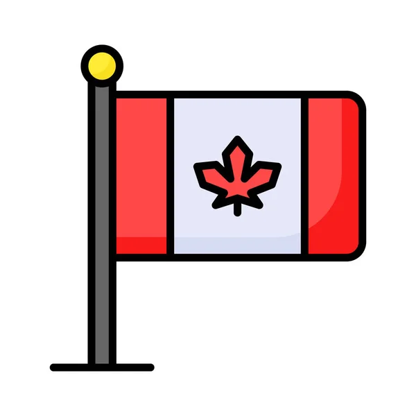 抓住这个精美设计的时髦风格的加拿大国旗图标 — 图库矢量图片