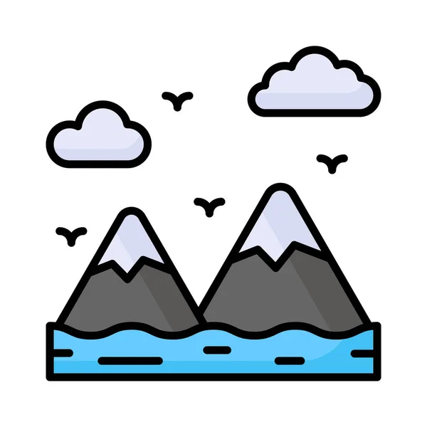 Découvrez Cette Icône Étonnante Montagnes Design Vectoriel Paysage — Image vectorielle