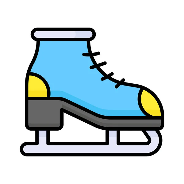 Icono Editable Zapato Patinaje Sobre Hielo Estilo Moderno Botas Esquí — Archivo Imágenes Vectoriales