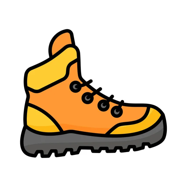 Редактируемый Векторный Дизайн Походного Ботинка Премиум Икона Походной Обуви — стоковый вектор