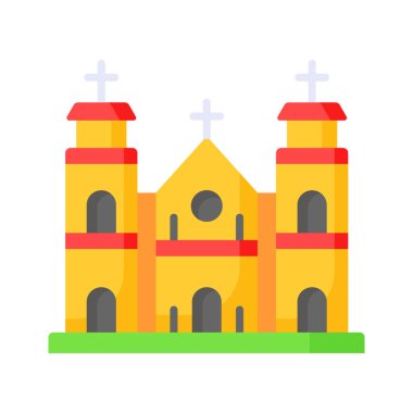 Modern tarzda, kullanımı ve indirmesi kolay bir katedral inşa vektör tasarımı