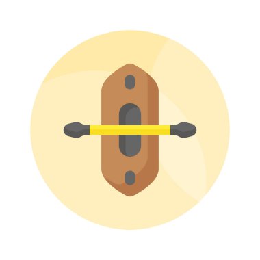 Kürek konsept simgesi olan tekne modern tarzda kano, vektör kullanmaya hazır