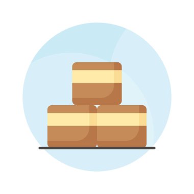 Nanaimo çubuğunun bu güzel dizayn edilmiş simgesini tutun, düzenlenebilir vektör