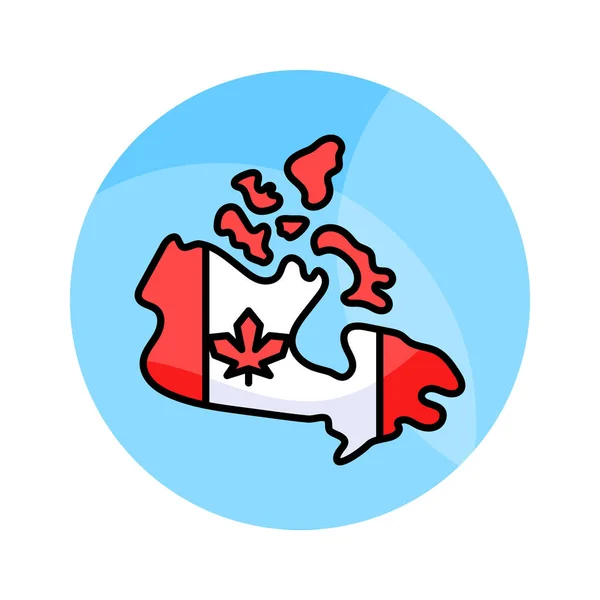 Incroyable Vecteur Carte Canadienne Dans Style Moderne Prêt Emploi Icône — Image vectorielle