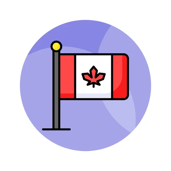 Attrapez Cette Icône Magnifiquement Conçue Drapeau Canadien Dans Style Branché — Image vectorielle