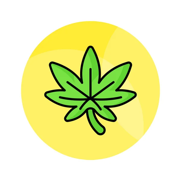 一种流行风格的大麻叶图标 以白色背景隔离 — 图库矢量图片