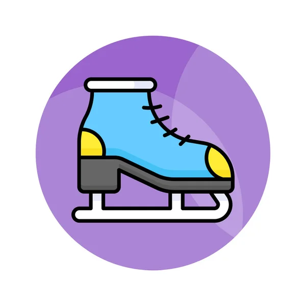 Icono Editable Zapato Patinaje Sobre Hielo Estilo Moderno Botas Esquí — Archivo Imágenes Vectoriales