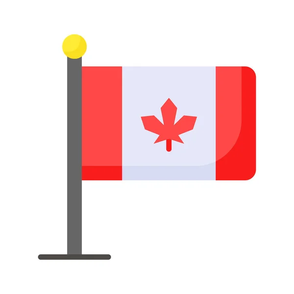 Denna Vackert Designade Ikon Kanadensisk Flagga Trendig Stil — Stock vektor