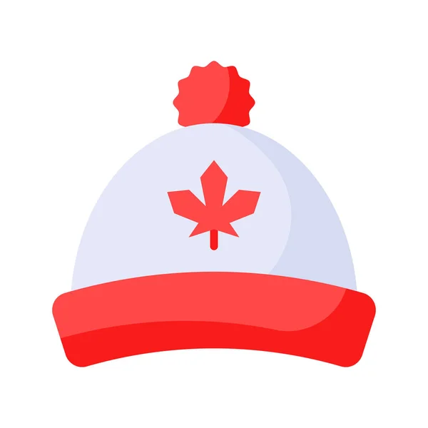 カナダの文化の帽子の概念ベクトルを示す帽子のカエデの葉 カスタマイズ可能なアイコン — ストックベクタ