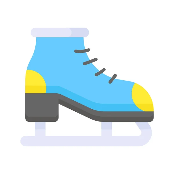 現代的なスタイルのアイススケート靴の編集可能なアイコン 雪のスキーブーツ — ストックベクタ