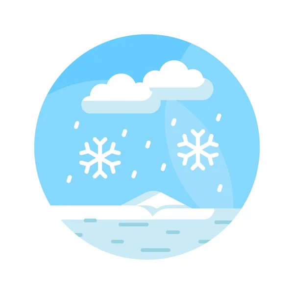 Snowflakes Falling Clouds Denoting Snow Falling Icon Trendy Style — Stock Vector