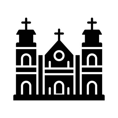 Modern tarzda, kullanımı ve indirmesi kolay bir katedral inşa vektör tasarımı