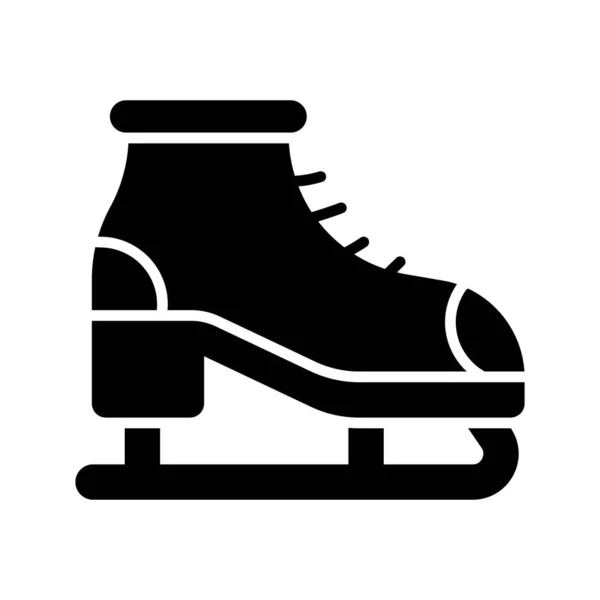 Редактируемая Икона Обуви Катания Коньках Современном Стиле Лыжный Ботинок — стоковый вектор